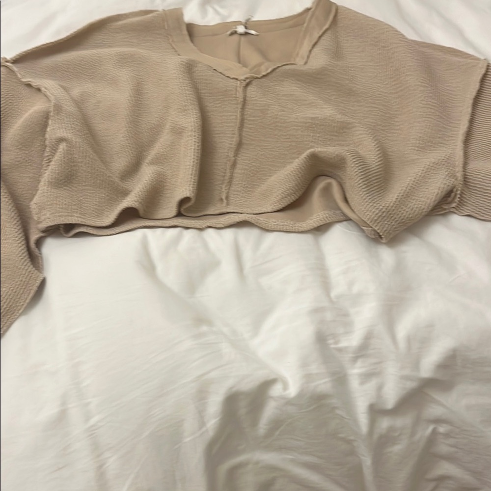 Tan Cropped Sweater